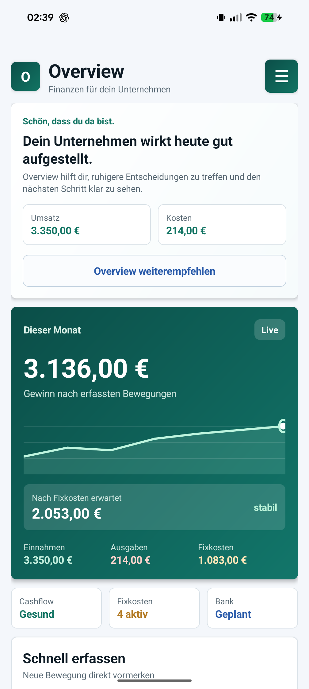 Echter Overview App Screenshot
