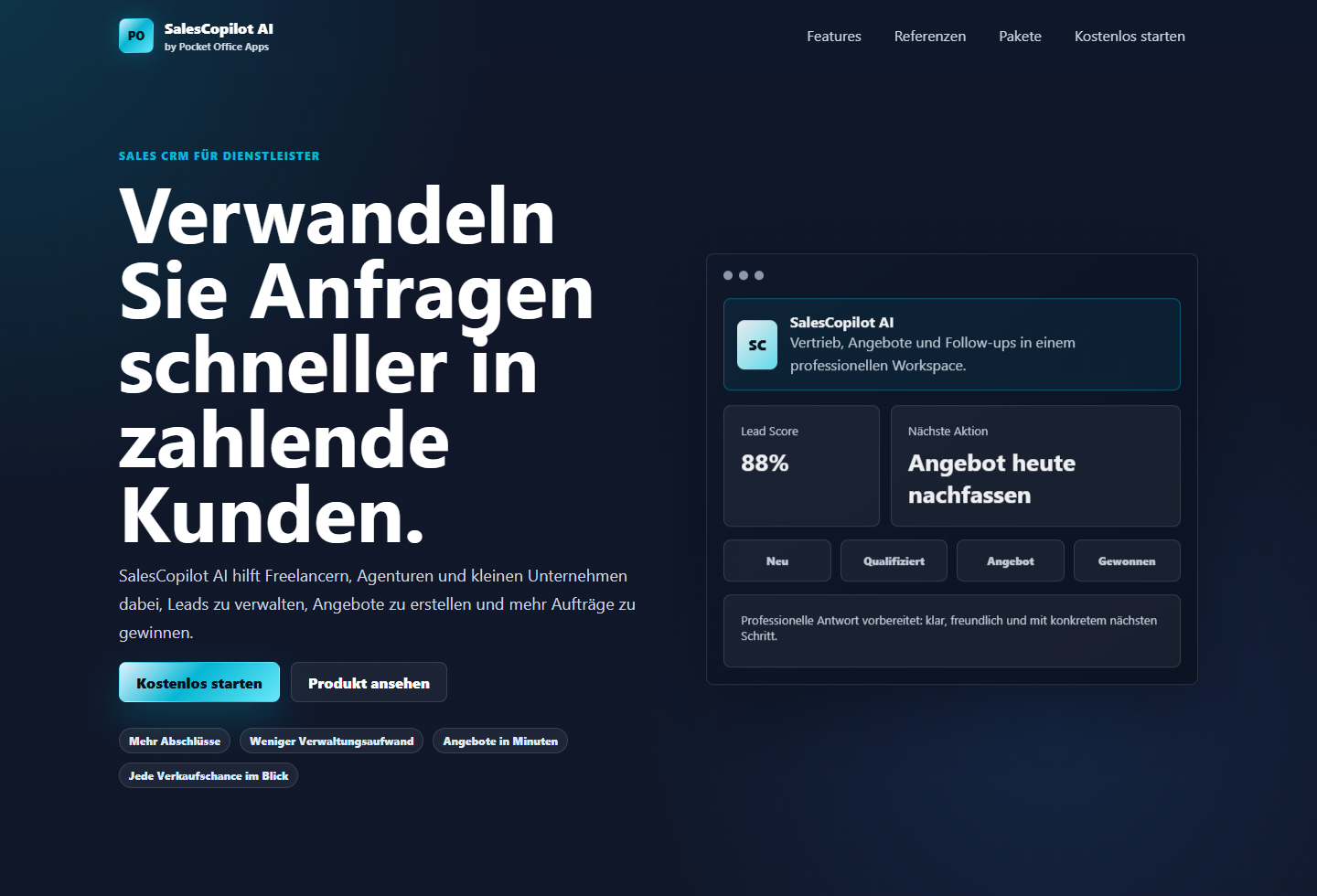 SalesCopilot AI Landingpage Screenshot